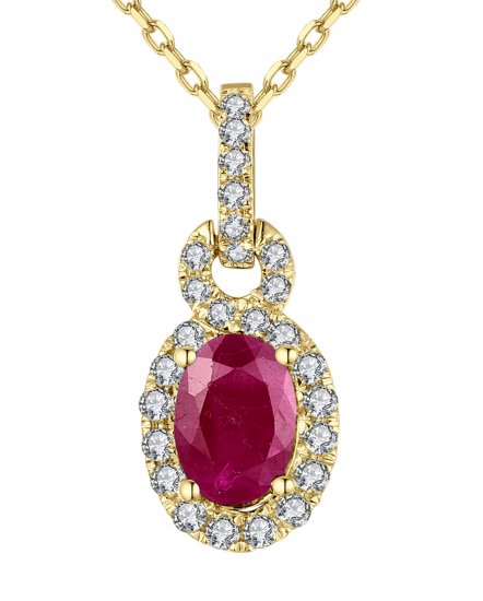 OVAL COLORED STONE DIAMOND PENDANT (TP2046)